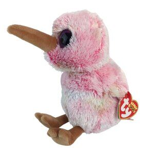 Ty Beanie Boos Kiwi Bird Plush 7" Pink Stuffed Animal Purple Sparkle Eyes w/Tags